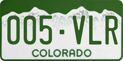 CO license plate 005VLR