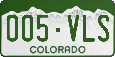 CO license plate 005VLS
