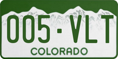 CO license plate 005VLT