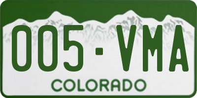 CO license plate 005VMA