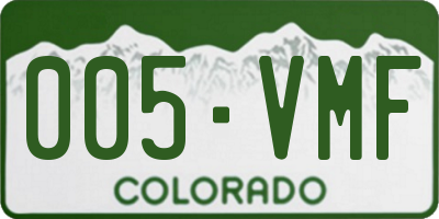 CO license plate 005VMF