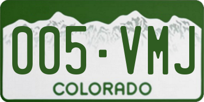 CO license plate 005VMJ