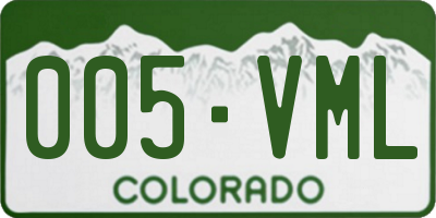 CO license plate 005VML