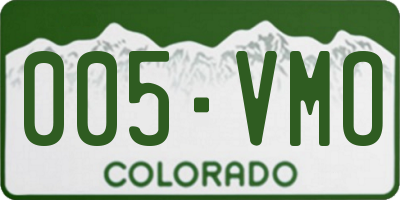 CO license plate 005VMO