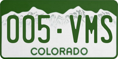 CO license plate 005VMS