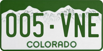 CO license plate 005VNE