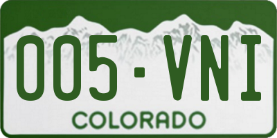 CO license plate 005VNI
