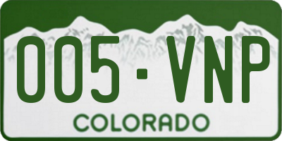 CO license plate 005VNP