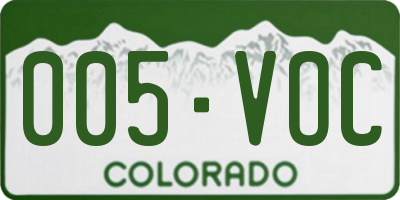 CO license plate 005VOC