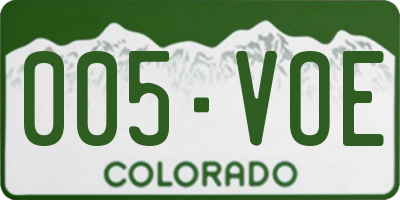 CO license plate 005VOE