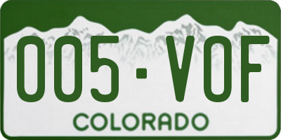 CO license plate 005VOF