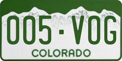 CO license plate 005VOG