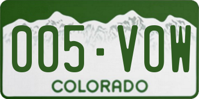 CO license plate 005VOW