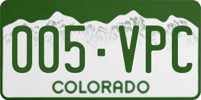 CO license plate 005VPC