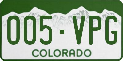 CO license plate 005VPG