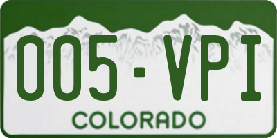 CO license plate 005VPI