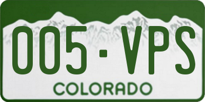 CO license plate 005VPS
