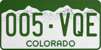 CO license plate 005VQE