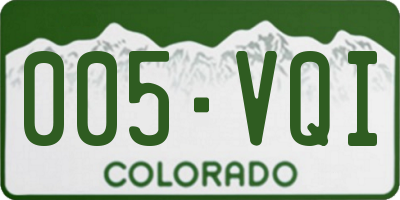 CO license plate 005VQI