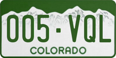 CO license plate 005VQL