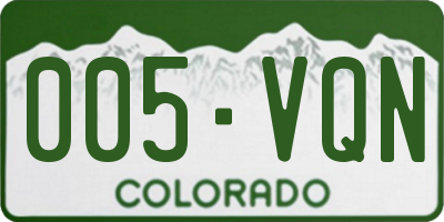 CO license plate 005VQN
