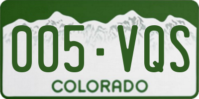 CO license plate 005VQS