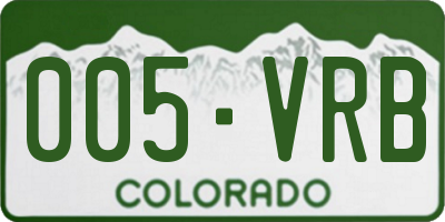 CO license plate 005VRB