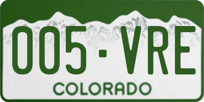 CO license plate 005VRE