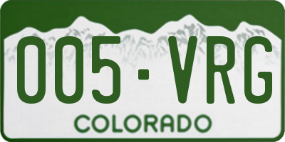 CO license plate 005VRG