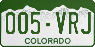 CO license plate 005VRJ
