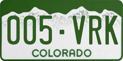 CO license plate 005VRK
