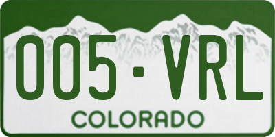 CO license plate 005VRL