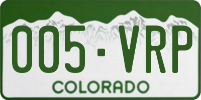 CO license plate 005VRP