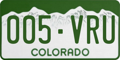 CO license plate 005VRU