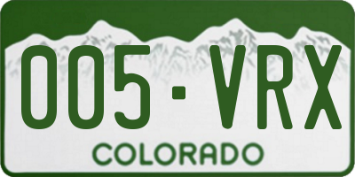 CO license plate 005VRX