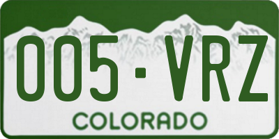 CO license plate 005VRZ