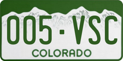 CO license plate 005VSC