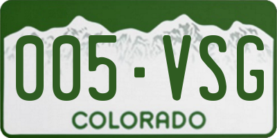 CO license plate 005VSG