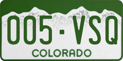 CO license plate 005VSQ