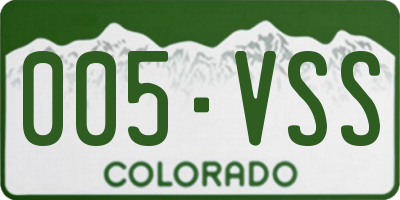 CO license plate 005VSS