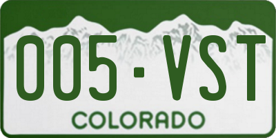 CO license plate 005VST