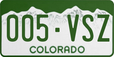 CO license plate 005VSZ