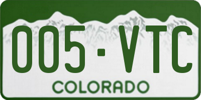 CO license plate 005VTC