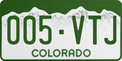 CO license plate 005VTJ