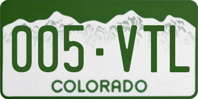 CO license plate 005VTL