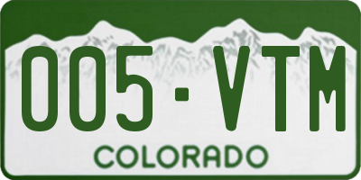 CO license plate 005VTM