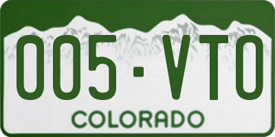 CO license plate 005VTO