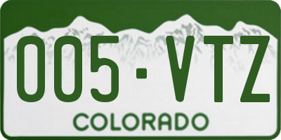 CO license plate 005VTZ