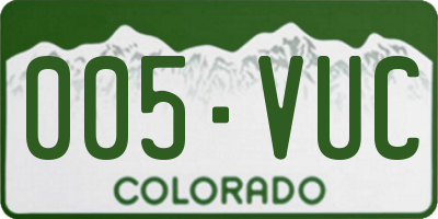 CO license plate 005VUC