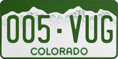 CO license plate 005VUG